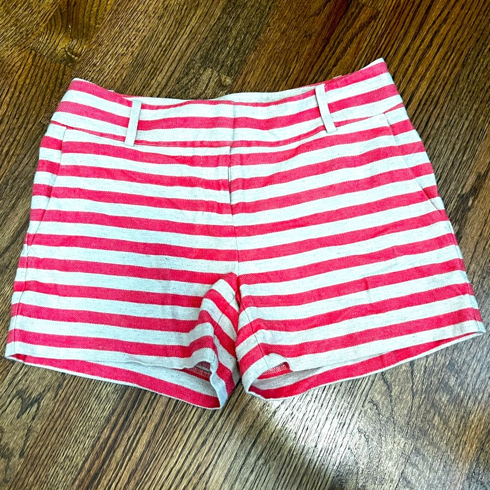 Loft linen shorts - pink and khaki - size zero but fits like a 2